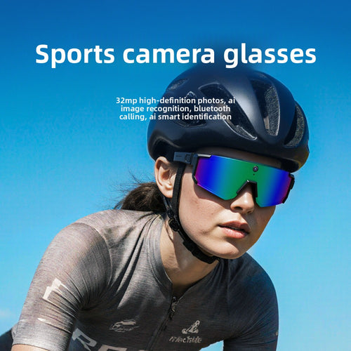 Riding AI smart glasses with built-in camera and UV protection