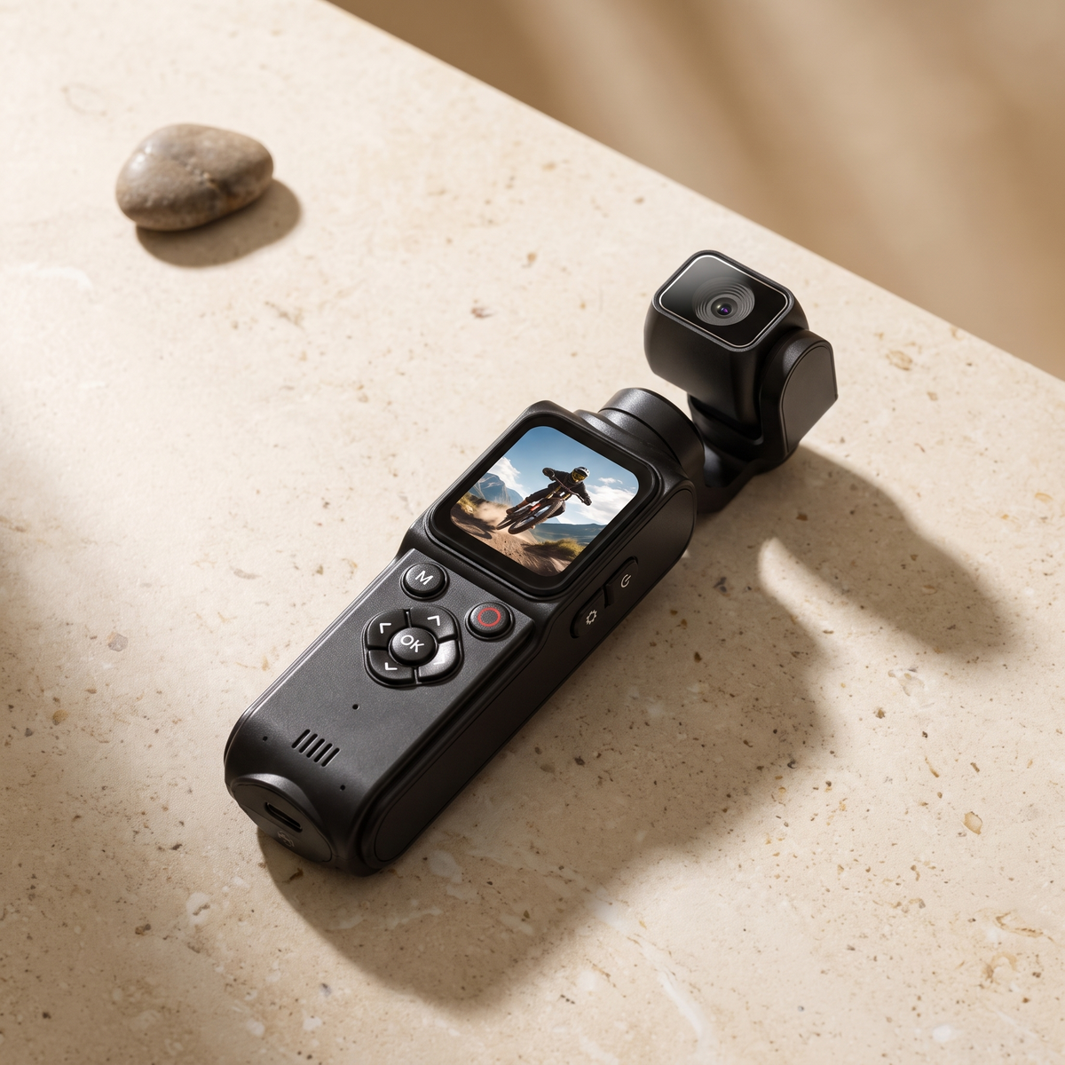 Handheld 4K Action Camera with Face Tracking